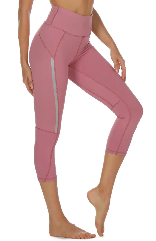 icyzone Capri Yoga Pants for Women High Waisted Workout Athletic Gym Exercise Running Leggings