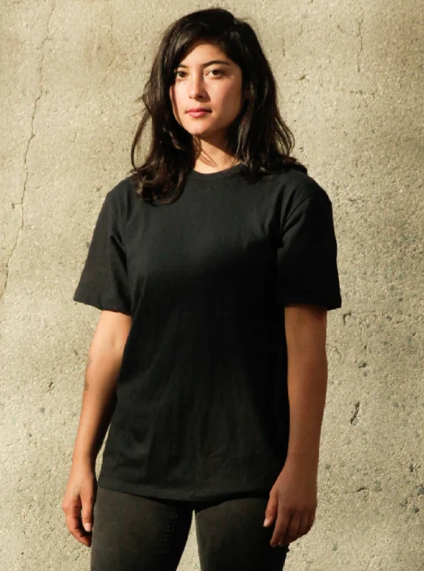 Women's Organic Unisex Style Crew Tee - Black