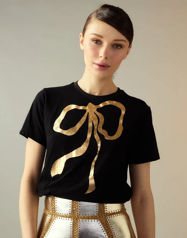 Metallic Bow Tee