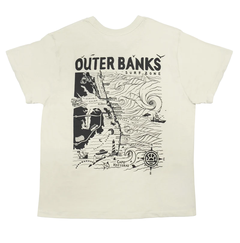 REAL Outer Banks Map Wmn's Classic Tee-Bone