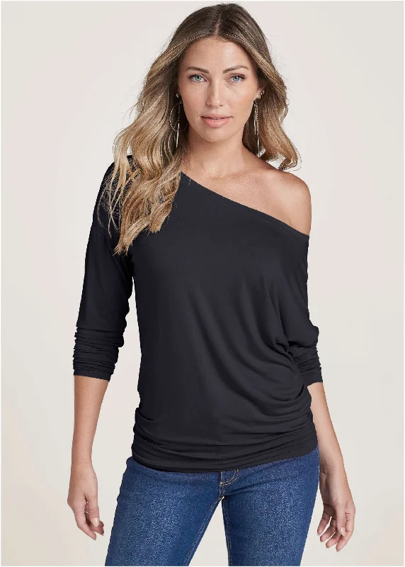 Casual Long Sleeve Tee - Black