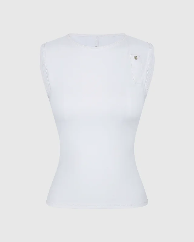 White Charm Pocket Tank Top