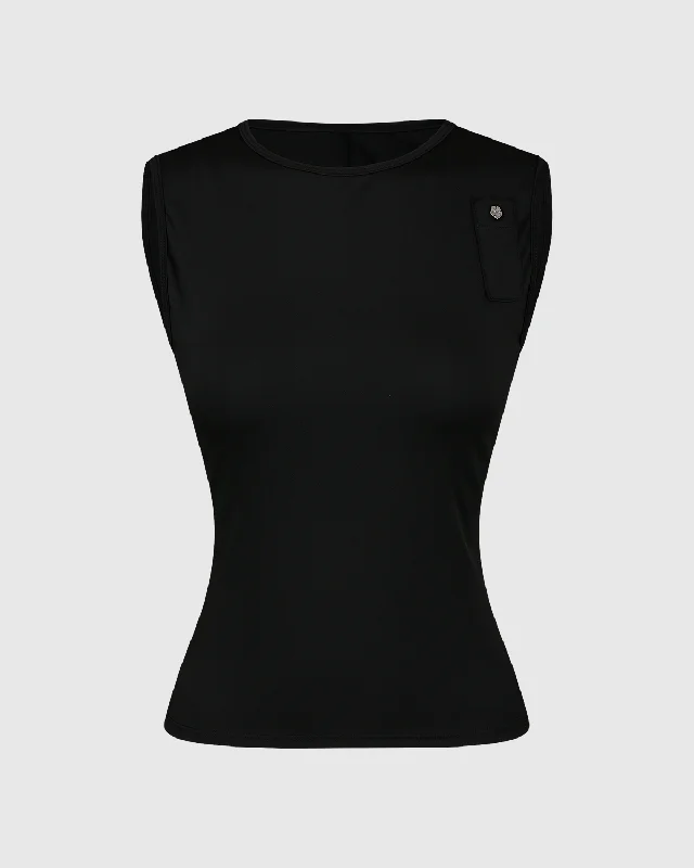 Black Charm Pocket Tank Top