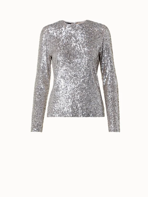 Long Sleeve Sequins Top