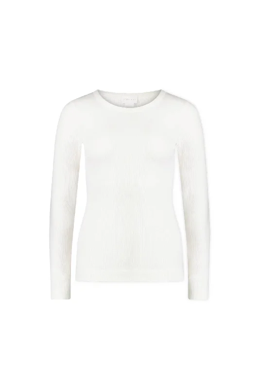 Organic Cotton Modal Womens Long Sleeve Top - Milk