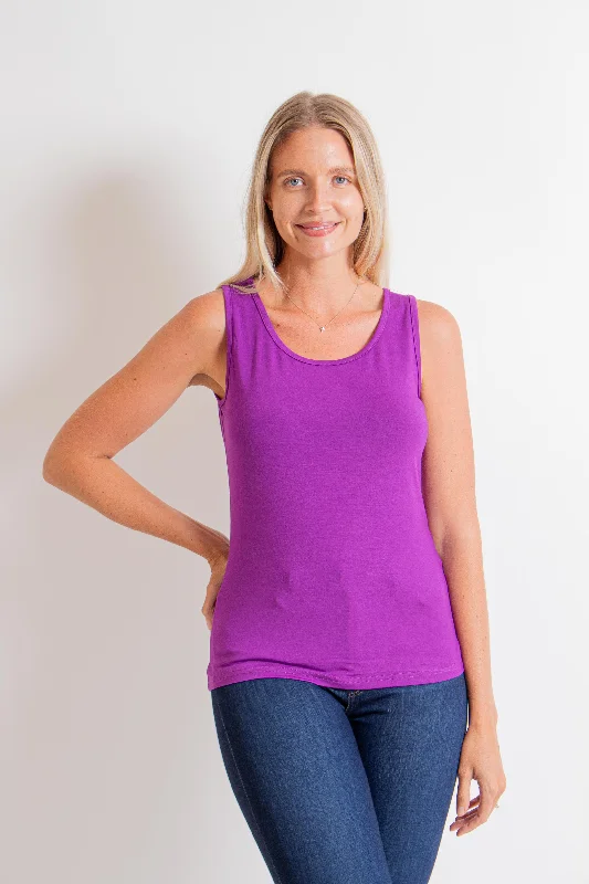 "Shell" Solid Plum Tank Top